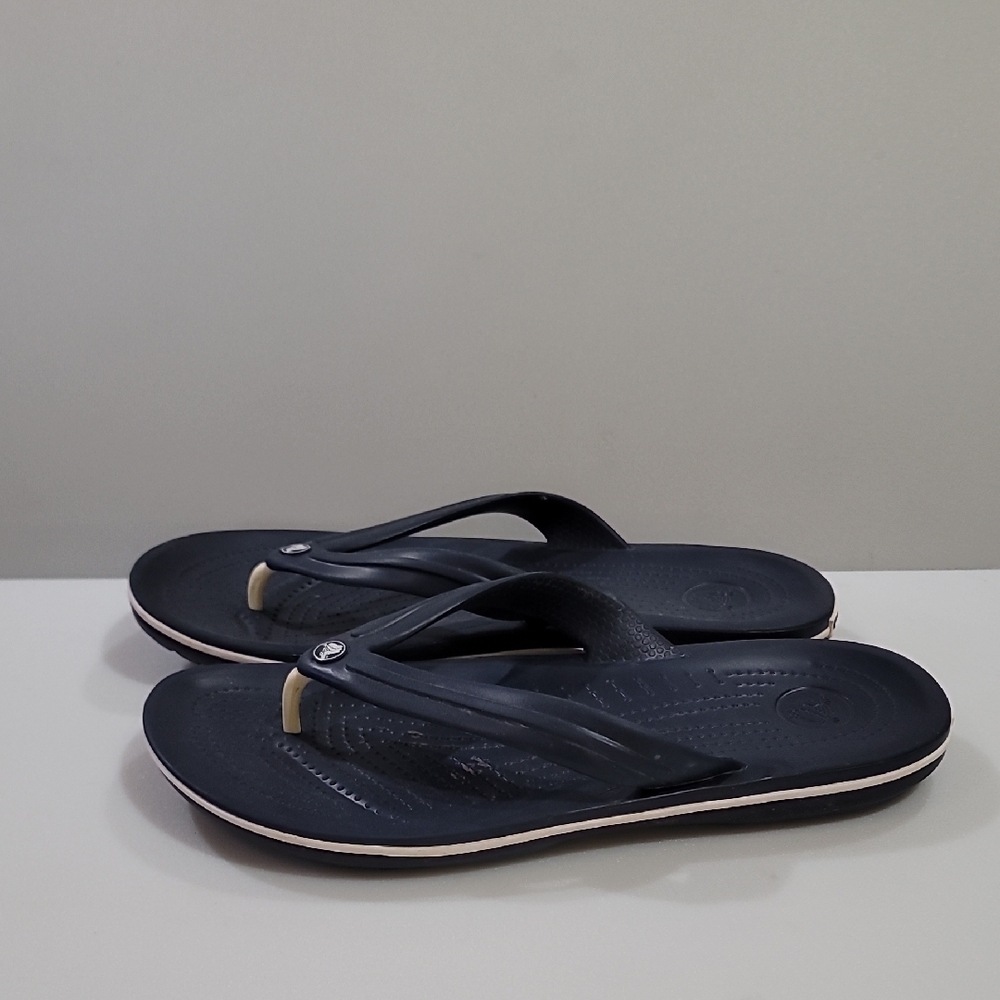 Navy Crocs Flip Flops, US 10 Women, US 8 Men